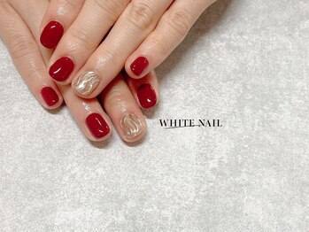ホワイトネイル 武蔵小杉店(WHITE NAIL)/ミラーネイル/ボルドー/秋ネイル