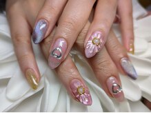 色彩(Shikisai)の雰囲気（ユニコーンマグネット　ぷっくりお花ハートアートネイル）