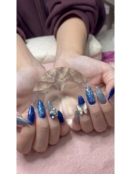 チェリーブロッサム(A CHERRY BLOSSOM)/ブルー盛りもりネイル