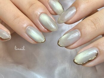 リネイル(linail.)の写真/仕事終わりでも通えるサロン♪シンプル・綺麗なオフィスネイルで、手元をさりげなく華やかに！