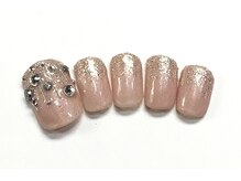 ネイルアンドまつげ リュフェール 五反田(Nail Lufaire)/オフィスベージュフットネイル