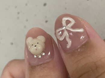 ニコルネイル(nicole nail)/くまリボンネイル