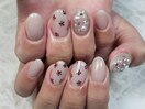 ビジューフラワーネイル