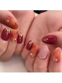 タイダイ柄ネイル