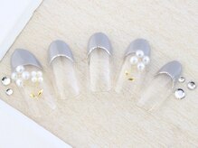 ネイルサロンフォーユー(for u)/パールフラワーフレンチ￥6980