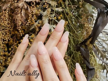 ネイルズアリー 立川店(Nails ally)/ヌーディー×ダイアミ×シアー