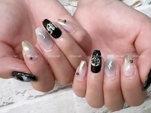 アリサネイル(ALISA NAIL)/黒チークミラーネイル