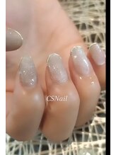 シーエスネイル 元住吉店(CS NAIL)/マグネット＆ミラーフレンチ