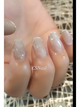 シーエスネイル 元住吉店(CS NAIL)/マグネット＆ミラーフレンチ