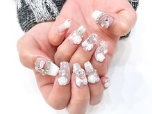 ネイルコレクション ピンク(Nail Collection Pink)/ジェル定額￥9990★薔薇：リボン