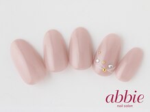 ネイルサロンアビー 北千住店(abbie)/白ラインネイル　￥7150