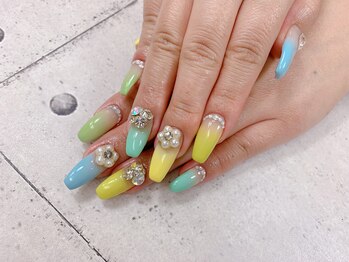 ネイル ビューティーマジック 葛西本店/爽やかグラデーションネイル
