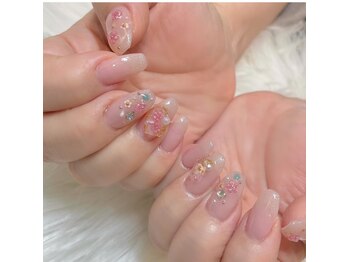 お花いっぱい春ネイル