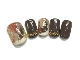ブラウンニュアンスフットネイル