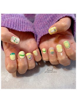 春ネイルチューリップ【黄色】