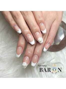 バロン 本厚木店(BARON)/白フレンチ×薔薇