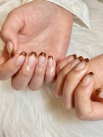 べっこうフレンチ/大人ネイル