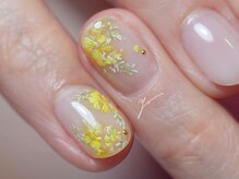 ネイルズ バイ ユイ 外苑前(Nails by Yui)/手描きミモザ