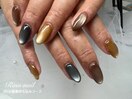 緑黄色ネイル　70648