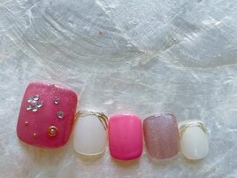 フット定額　フラワーネイル