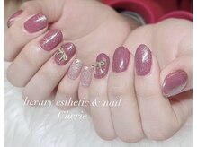 シェリエ(Cherie)/リボン×ミラーネイル