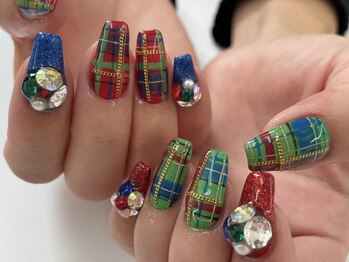 ベーシック ネイルウィザードアカデミー 本厚木店(Basic×NailWizardAcademy)/チェックネイル