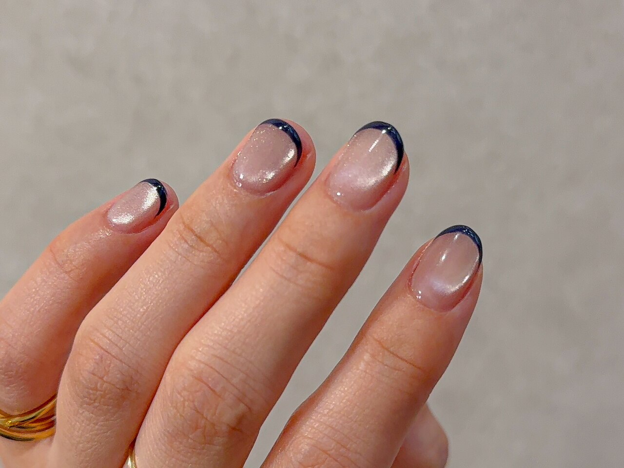 ネイルチップ オーダー ネイビー マグネット フレンチ キルティング サブカル ネイルチップオーダー】全13色 選べるマグネットフレンチネイル