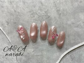 春色水光マグネットネイル