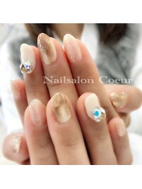塗りかけ ニュアンスネイル