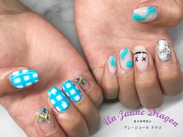 【自爪ネイル】ブルーネイル