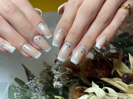 フレンチ×逆ラメグラデーション