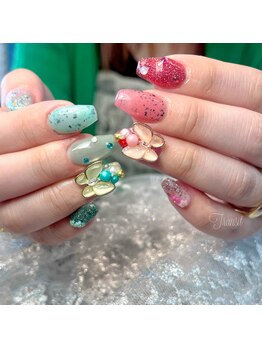 フラッシュ×蝶々ネイル