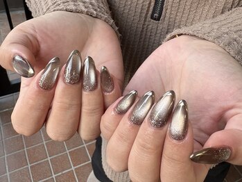 ネスネイル 池袋(Nes.nail)/マグネット×ミラーフレンチ
