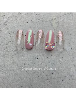 サロンストロベリームーン(Salon Strawberry Moon)/定額ビジューネイル☆¥8980