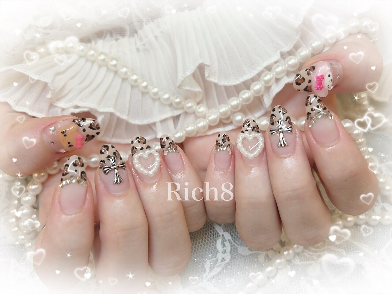 平成ギャル☆ヒョウ柄キティ：PG010340484｜ネイルアンドまつげ