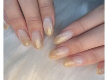 グラデーション　ホワイト×ゴールド　￥4500