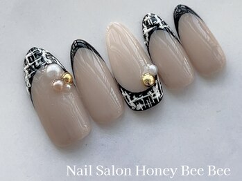 ハニービービー(Honey Bee Bee)/大人フレンチツイードネイル