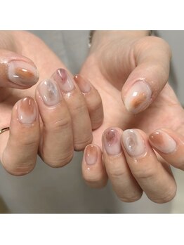 ラテネイル(Latte nail)の写真/【初回オフ無料】ニュアンス/オフィスネイルは"大人な雰囲気と抜け感"ある上品なデザインに♪長さだしも◎