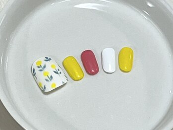 カラ ネイル 中津店(calla nail)/ほっこり春のフットネイル♪