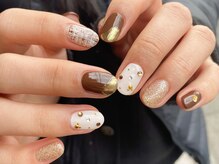 ネイルアルケー(Nail ARCHE)/ブラウンツイードネイル