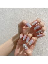 アンダーバーホワイトプラス 南海難波店(_WHITE+)/韓国ビジューネイル