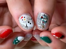 アミュリー ネイル アトリエ(Amury nail atelier)/クリスマスツリー スノーマン