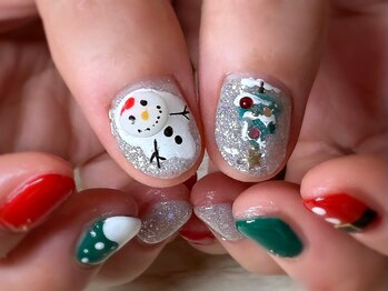 アミュリー ネイル アトリエ(Amury nail atelier)/クリスマスツリー スノーマン