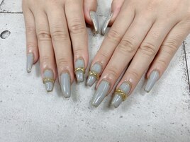 ロングミラーデザインネイル