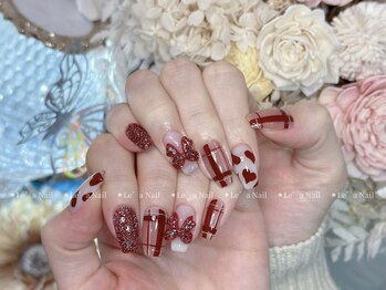 レアネイル 渋谷店(Le’a nail)/自爪ジェル★チェック★ハート