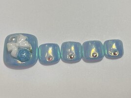 リボンバラ水色ミラー￥7500
