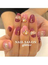 ネイルサロン グリッター(NAIL SALON glitter)/大人お花ネイル
