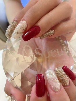 秋色★マーブルネイル