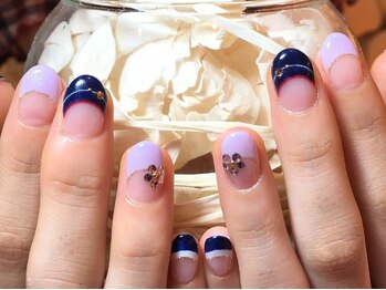 ネイルズ ララ(nails Lala)/マリンフレンチ。