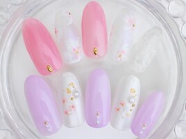 春夏　フラワー　クリアネイル